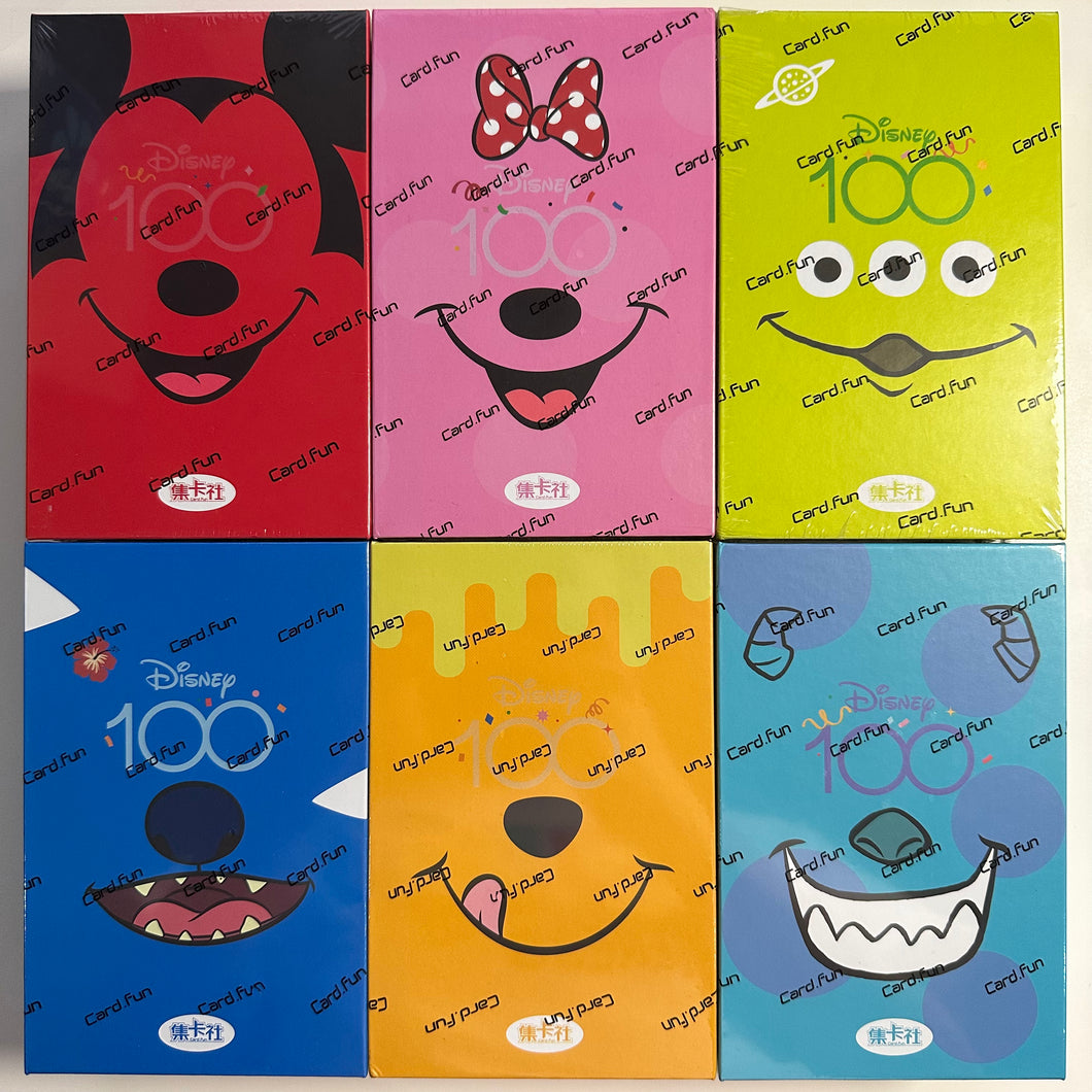 disney 100 cards booster box Card Fun x Disney 100 Joyful Trading Cards: Mickey + Minnie + Space Alien + Stitch + Pooh + Sulley Booster Box Bundle